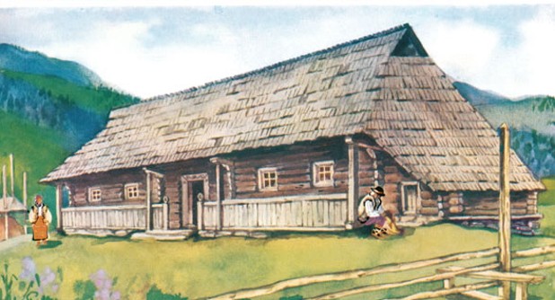 Image - A traditional Hutsul house.